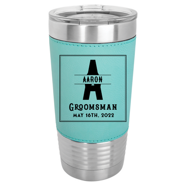 Personalized 20oz Leatherette Groomsmen Tumbler Gift